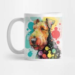 Easter Airedale Spring Flowers Dog Lover Paint Splatter Mug